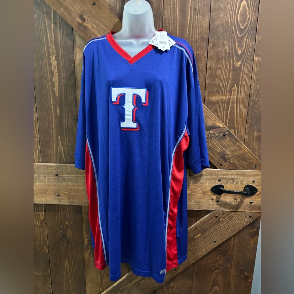 MLB Texas Rangers V Nexk Tee 2X Tall
